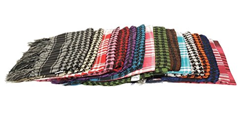 Kuldip Arafat Shemagh Arab Headscarf. Factory Seconds. Mixed Colors. Pack of 52
