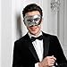 Coddsmz Mens Masquerade Masks Mardi Gras Mask Greek Roman Party Masks for Men Halloween Christmas Birthday Fashion Shows Celebration(Antique Silver)