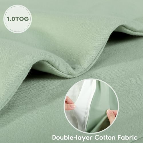 Image of Yoofoss Baby Sleep Sack 0-6 Months TOG 1.0 Baby Wearable Blanket, 2 Pack 100% Organic Cotton Infant Toddler Sleeping Sack 2-Way Zipper Lightweight Sleep Sack