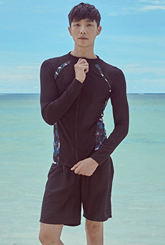 最安値 メンズ 水着 ラッシュガード 上下セット 長袖 水陸両用 Uvカット競泳水着 紫外線防止 日焼け防止 多種類 L A1の価格比較