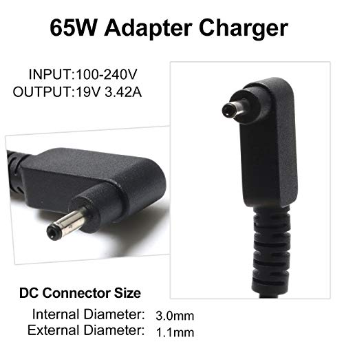 65W 19V 3.42A Adapter Laptop For Acer Chromebook C720 Cb3-532 Cb5-571 R11 11 15 14 C720P C740 Cb3-131 Cb3-111 Cb3-431 Cb5-132T Fit N15Q8 N15Q9 N16P1 A11-065N1A A13-045N2A Pa-1450-26 Power Charger Cord #TOP1