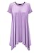 MBJ WT1110 Womens Short Sleeve Side Panel Loose Fit Tunic Top S LILAC