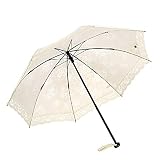 LILYXIN Vintage Lace Parasol, Women's Outdoor UV Sun Parasol Flower Embroidery Folding Umbrella, Lac