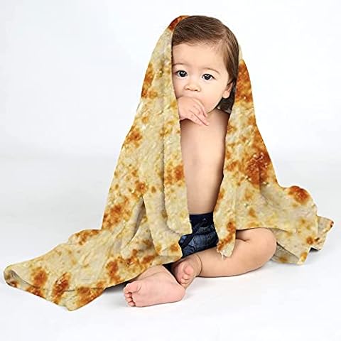 BROSHAN Pizza Wrap Blanket Baby, Realistic Food Burrito Soft Plush Swaddle Blankets for Newborn Infant Boys and Girls, Round Throw Blanket for Dogs and Cats, Funny Baby Gifts Cover