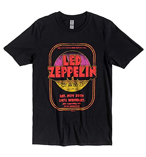 Image of Rock Off Led Zeppelin 1971 Wembley Black Tour T Shirt