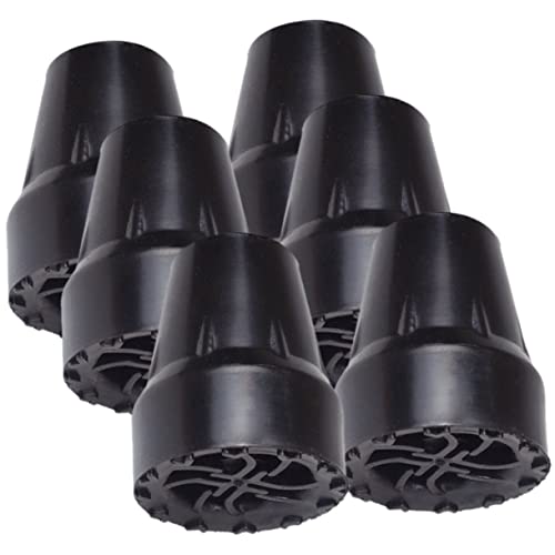 FOMIYES 6pcs Nonstick Cane Tips Thick Walking Stick Pads for Crutches Accessories Rubber Crutch Tips 22mm Hole for Snowshoeing Mountaineering