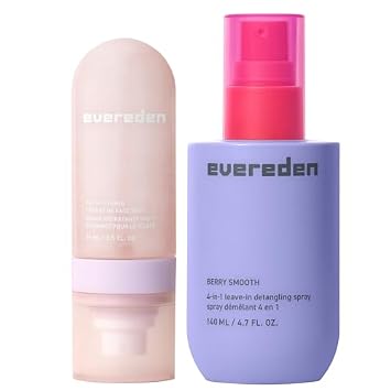 Evereden Multi-Vitamin Hydrating Face Mist & Kids Detangler Spray Nourishing Preppy Skincare Face Spray & 4-in-1 Leave-In Hair Detangler - Tackle Tough Knots & Moisturize Gentle Facial Skin - 6 & Up