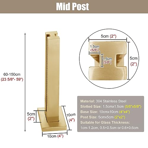 Poteau de garde-corps en acier inoxydable intérieur hColumn support panneau - 7