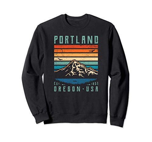Portland Oregon Retro Mountain Home State Vintage Mt. Hood Sweatshirt Cover