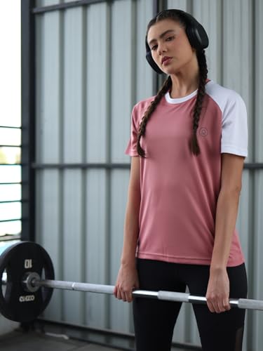 Image of CHKOKKO Gym Tshirt for Women Workout Activewear Regular Fit T Shirt for Woman Round Crew Neck Half Sleeves Best for Sports and Outdoor Activities