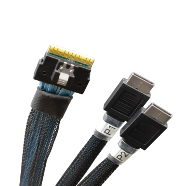 Areca SlimSAS 8i to Dual OCuLink 4i, SFF-8654 8i to 2*SFF-8611 4i - 0.75M