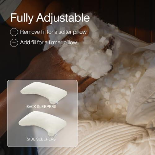 Image of Coop Home Goods Adjustable Latex Crescent Pillow King, Talalay Latex & Microfiber Fill, Ergonomic Shape, Naturally Cooling, Eco-Friendly, Medium Firm for Back and Side Sleepers, GREENGUARD Gold