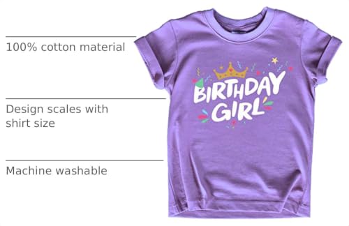 Image of Birthday Girl Shirt Crown 1st First 2nd Two 3rd 4th 5th Toddler Birthday Outfit