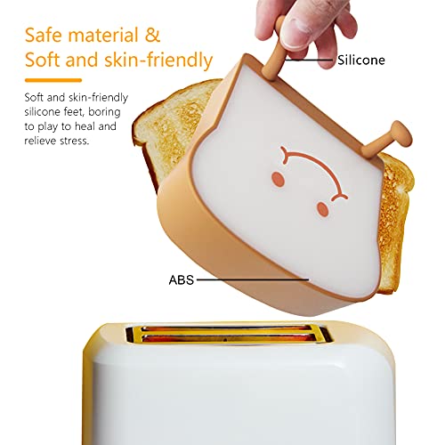Image of QANYI Toast Bread Night Light,Soft LED Toast Lamp with Cute Face Always Smile,Bedroom Table Lamps Graduation Gifts Ideas for Teen Girls 10 11 12 13 14 Year Old Girls