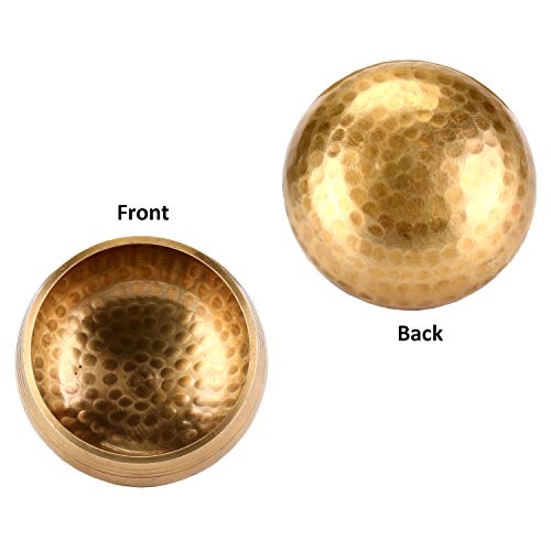 EKKONG Originele Tibetaanse klankschaal, handgemaakte klankschaal, set klankschalen met leren klos en klankschaalkussen… - Image 7