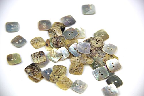 Lot 50 Square Mother of Pearl Shell Sewing Button 12mm