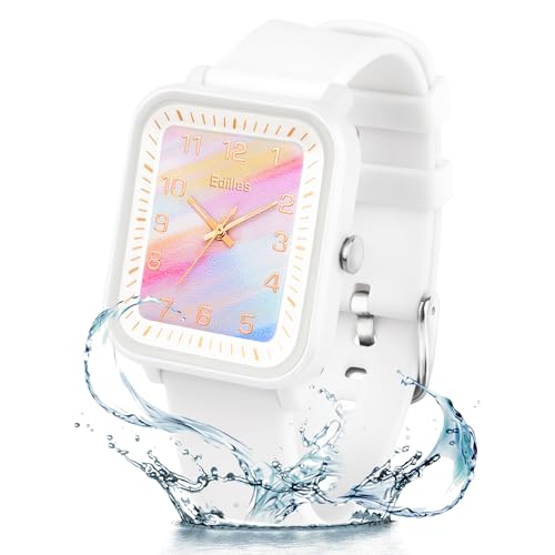 Image of Edillas Kids Teens Watch Analog Girls Boys, Waterproof Stylish Watch for Children,Students with Soft Silicone Strap for Kids Teens 4-16 Years Old