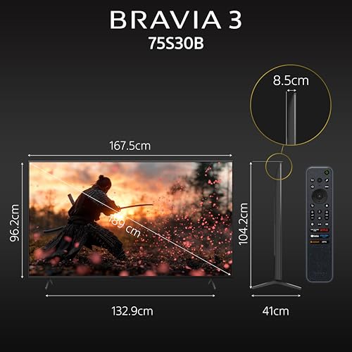 Image of Sony BRAVIA 3 Series 189 cm (75 inches) 4K Ultra HD AI Smart LED Google TV K-75S30B (Black)