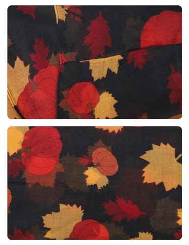 Fall Leaves Maple Pumpkin Scarf Soft Lightweight Pumpkin Patterns Scarf Warm Long Unisex Scarf for Autumn Thanksgiving Chirstmas Holiday Gift3