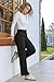 Bamans Womens Dress Pants Flare Leggings Work Office Pants Wide Leg Slacks High Waist Bootcut Business Trousers Black X-Small 28
