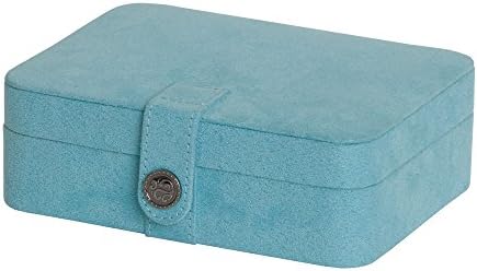 Mele & Co. Giana Plush Fabric Jewelry Box with Lift Out Tray in Aqua