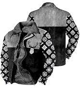 domirica Actec Western Cowboy Jackets for Men Ethnic Print Long Sleeve Zip Up Sherpa Fleece Vinta...