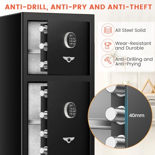 [𝟐𝟎𝟐𝟒 𝐍𝐞𝐰] 7.6 Cu Ft Extra Large Home Safe Fireproof Waterproof with [DOUBLE SAFES], Heavy Duty Digital Security Box with [Hidden Compartment], Fireproof Safe for Home Business Office USE