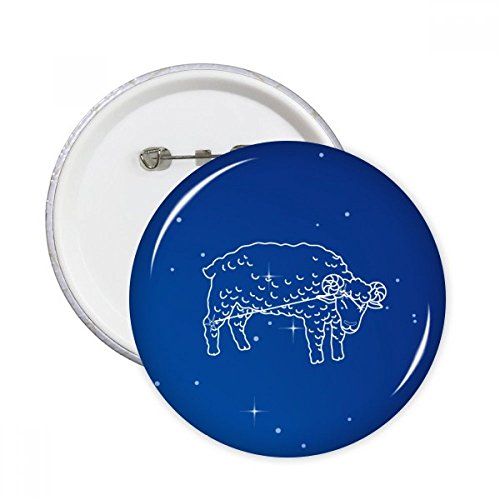 Badge bouton rond constellation Bélier 5pcs décoration M