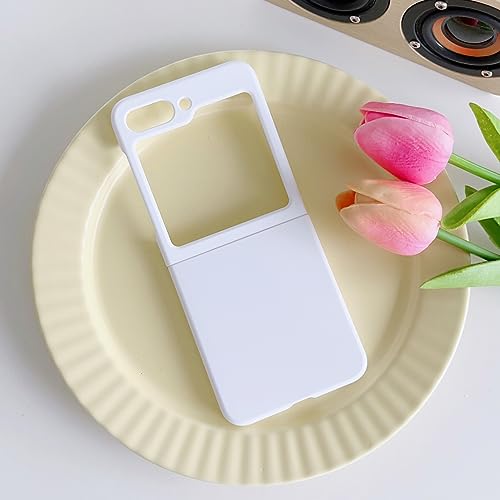 Image of MIDOS Back Cover Compatible with Samsung Z Flip 5 Silicone Case Full Protection Shock Proof Case for Samsung Galaxy Z Flip 5 (White)
