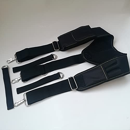 Copechilla Tirantes cinturón herramientas ajustables negros profesionales con 3 bucles adicionales,tirantes cómodos ensanchamiento trabajo para trabajo pesado,cinturones herramientas electricista Cover