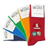 Mat And Vic's Chausettes, Confortables, Respirantes - Fun Colors - Lot de 5 paires 35-38