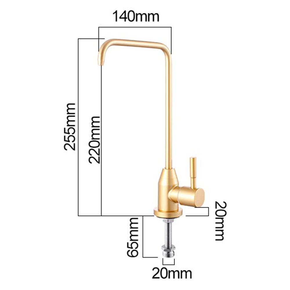 Grifo de Filtro de Agua, grifos de rotación de Bebidas Rectas de Acero Inoxidable Dorado para de filtrado de Agua-C
