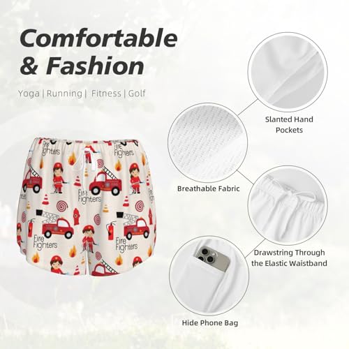 Short double couche blanc à motif imprimé pompiers taille X-Large - 6