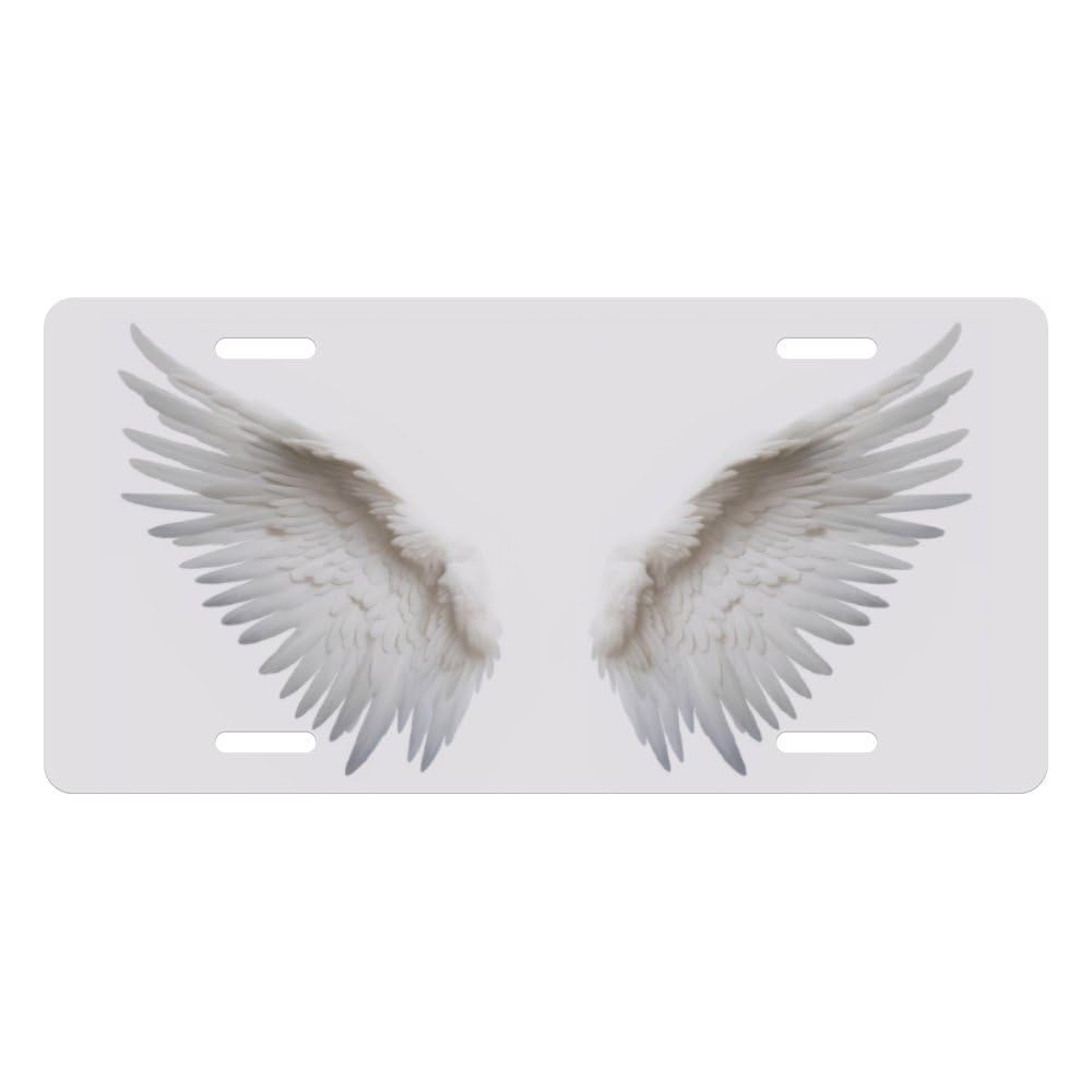 Muishi Pretty Angel Wings Decorative License Plate, Vanity Tag, Metal License Plate, Aluminum Novelty License Plate Home Decor for Men/Women/Boy/Girls