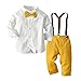 Allence Baby Jungen Bekleidungssets +Langarm Hemd+Hose+Hosenträger+Fliege Krawatte Anzug Gentleman Festliche Taufe Hochzeit für Herbst Winter