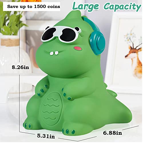 Dinosaur Piggy Bank, Large Capacity Creative Money Coin Bank, Plastic Shatterproof Cute Kids Piggy Bank For Boys Girls, Great Gifts For Birthday, Christmas, Baby Shower Home Decoration #TOP3
