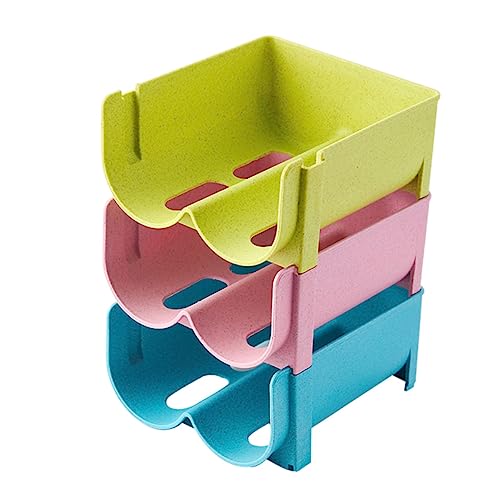 SHOWERORO 3pcs Stackable Drink Storage Box Soda Bottles Drainer Holder Beer Cooler Box for Home Kitchen