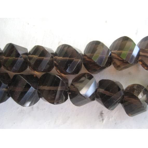 Quartz fumé de prestige Smoky Quartz Twisted Nugget Beads 9-12mm
