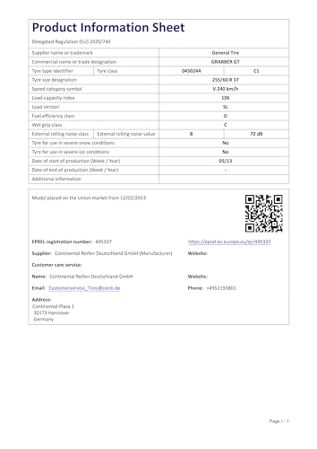 General Grabber Gt Fr M+S - 255/60R17 106V - Pneumatico Estivo - 5