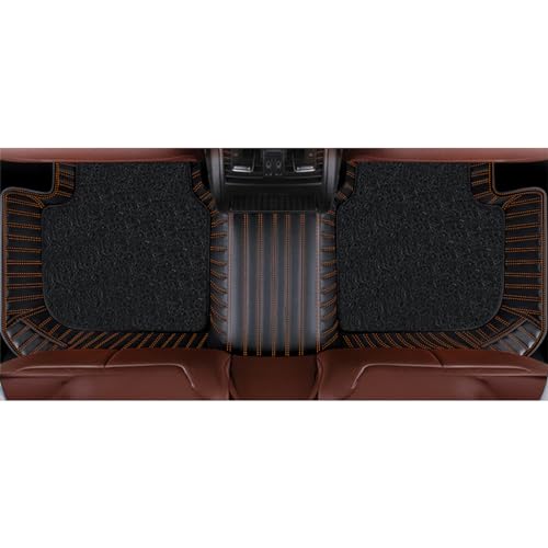 Image of Antiskid Premium 9D Car Mat Full Set for Tata Punch 2026 | Luxury Leather Dual-Stitch Full Set 9D Car Floor Mat || 100% Waterproof ||Color: Black Tan