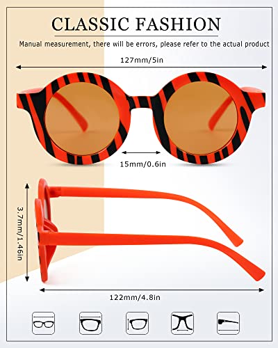 30 Pieces Safari Animal Print Sunglasses Kids Sunglasses Bulk Jungle Party Favors Zoo Animal Glasses for Boys Girls Young Birthday Pool Beach Wild Theme Party Decorations, 6 Designs2