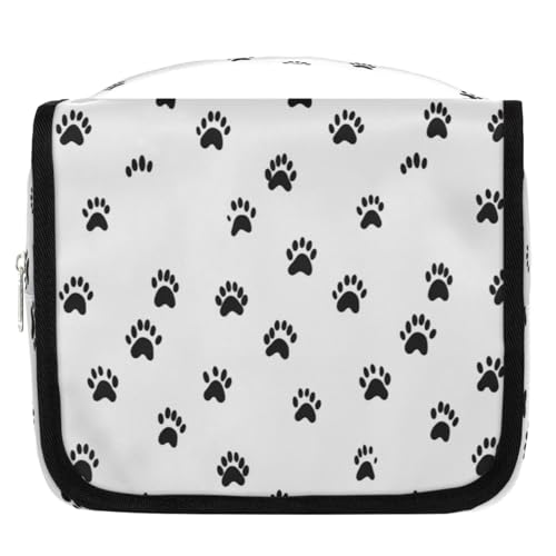 Neceser de viaje con patrón de pata de perro para mujeres, hombres, niñas, niños, neceser de maquillaje, neceser de maquillaje, organizador de artículos de aseo, color, 4.5 L, Organizador de bolsas