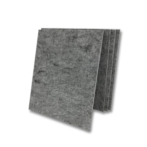 Image of MMT Acoustix Premium Felt Acoustic Panels for Offices, Bedrooms & Studios | Sustainable PET Felt Panels for Echo Reduction & Sound Absorption | 4x2 Ft, 9mm Thick | Smoke Exceptional - Pack of 4