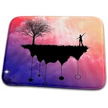 3dRose Slice of Earth 3 Silhouette of a Person and Tree on... - Bathroom Bath Rug Mats rug-19229-1
