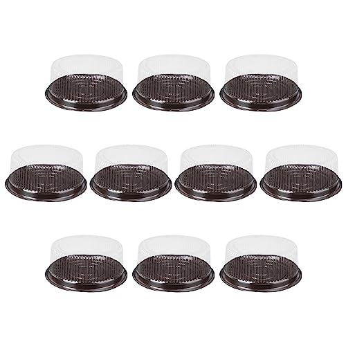 ifundom 10pcs Plastic Cake Containers: 8 Inch Clear Cake Containers With Lids Mooncake Boxes Muffin Dome Muffin Single Cupcake Holders Individual Cupcake Containers