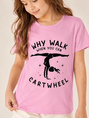 Image of Girls' Graphic Tees Summer Cute Tops Casual Short Sleeve Crew Neck T Shirts