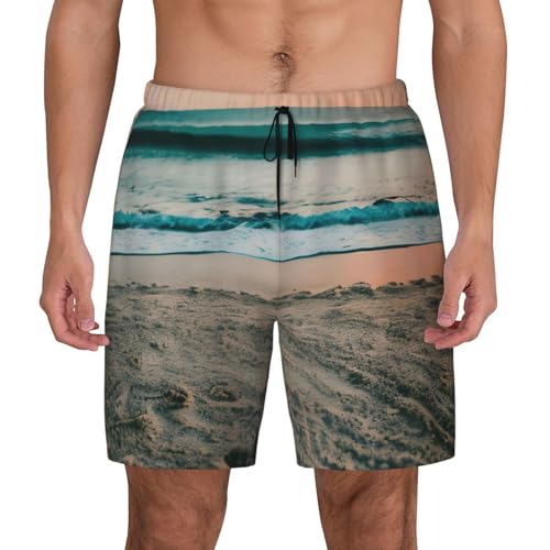 Short de bain pour homme respirant léger imprimé coucher de soleil short de plage