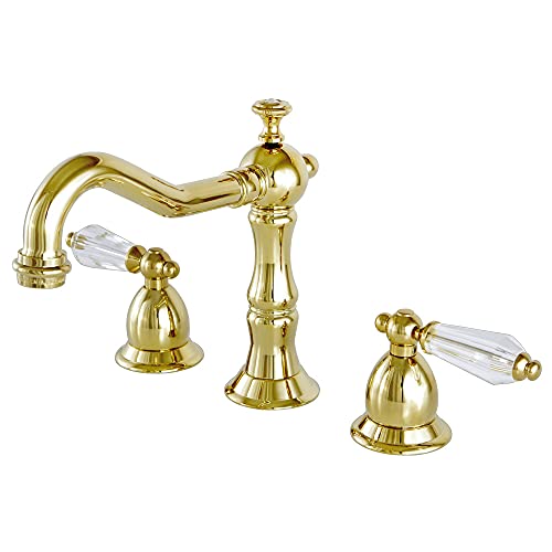 Exclusive Kingston Brass KS1972WLL Wilshire Widespread Lavatory Faucet Pop-Up, 7-1/2" in Spout Reach, Polished Brass Exclusive Kingston Brass KS1972WLL Wilshire Widespread Lavatory Faucet Pop-Up, 7-1/2" in Spout Reach, Polished Brass