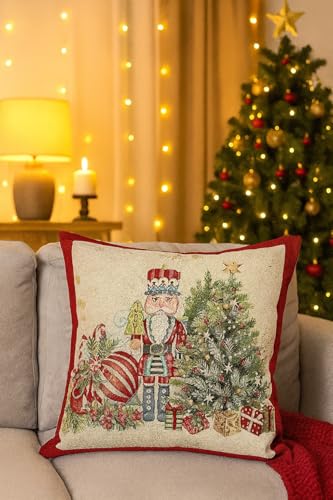 Generico Dekoratives Weihnachts-Kissen, Gobelin und Lurex mit...