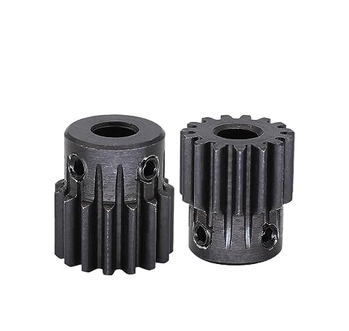 Bevel Gear Pinion Hardware Mechanical Module 1 Spur Gear 1M-15T/16T Carbon Steel Motor Gear Bore Size 5mm Transmission Accessories(15 Teeth)